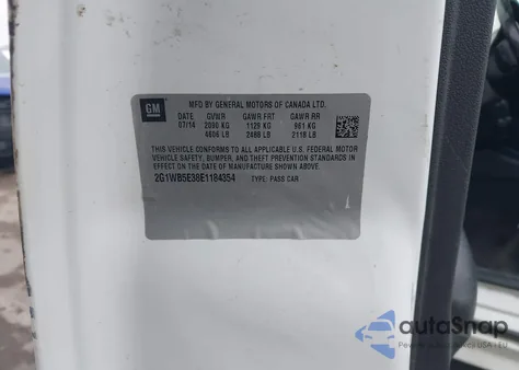 2014 Chevrolet Impala Limited Lt from USA, damaged, VIN 2G1WB5E38E1184354